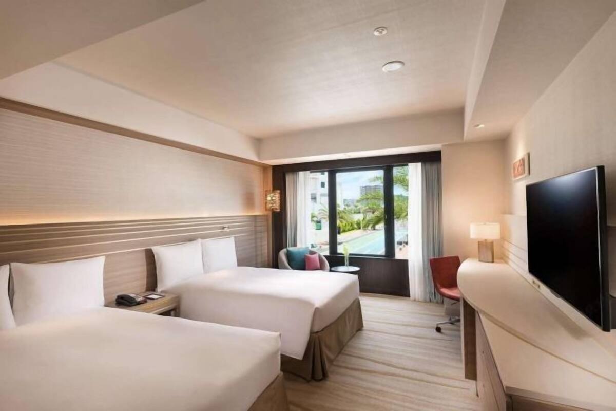 In-room safe, desk, laptop workspace, blackout drapes