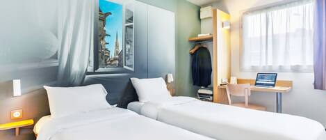 TvÄbÀddsrum | Skrivbord, ljudisolering, gratis wi-fi och sÀngklÀder