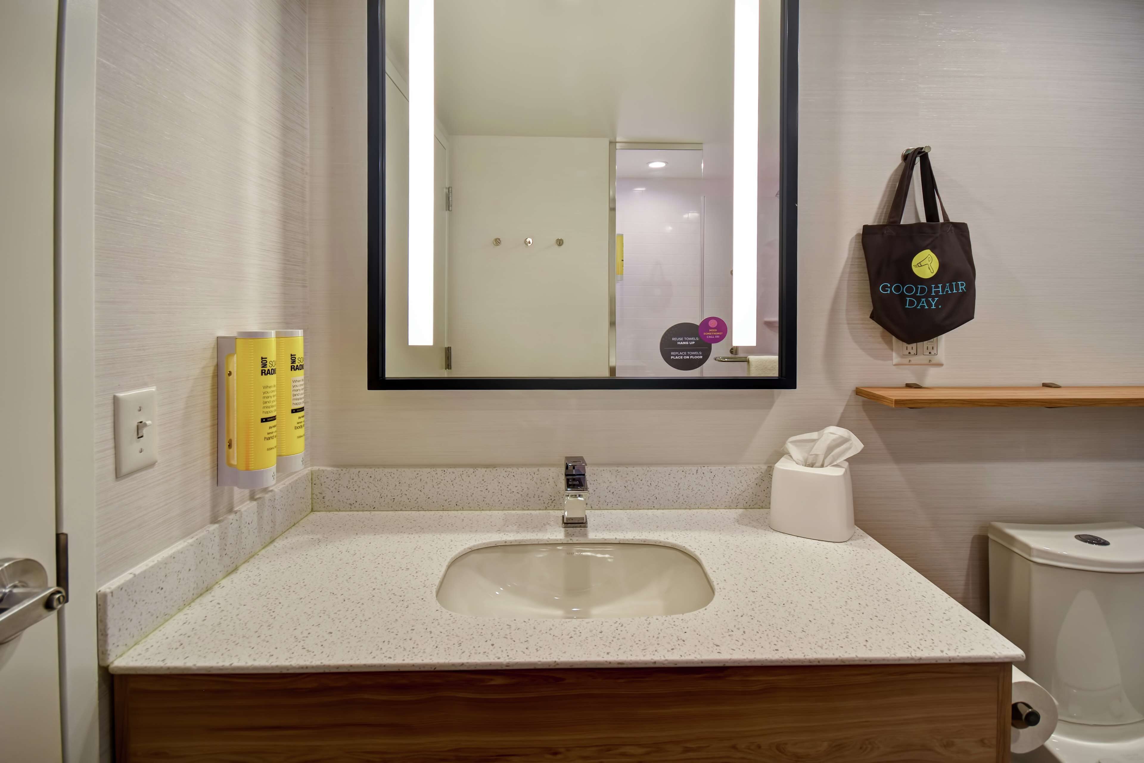 free toiletries, hair dryer, towels