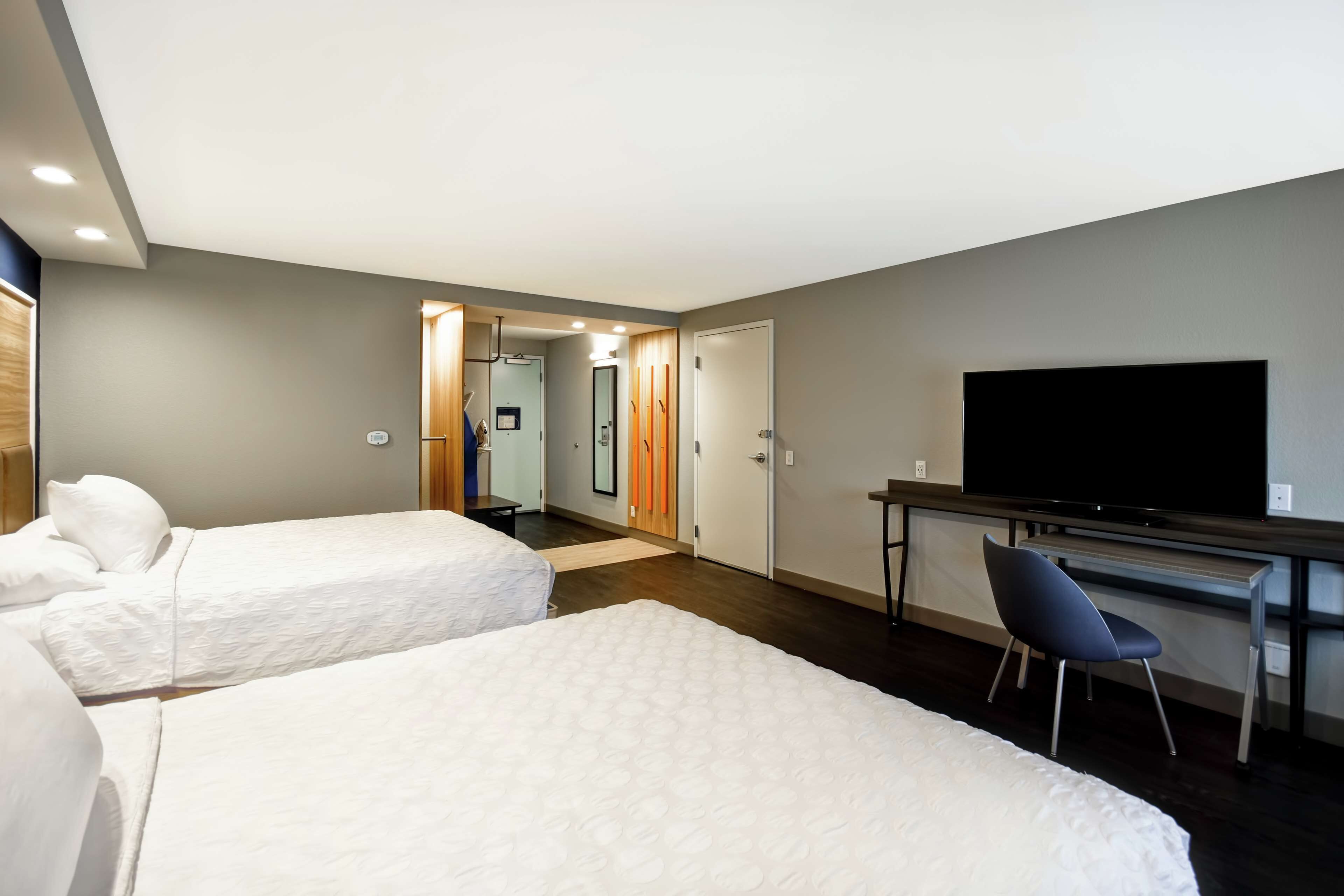 room, 2 queen beds, accessible (roll-in shower) | blackout curtains, iron/ironing board, free wifi, bed sheets