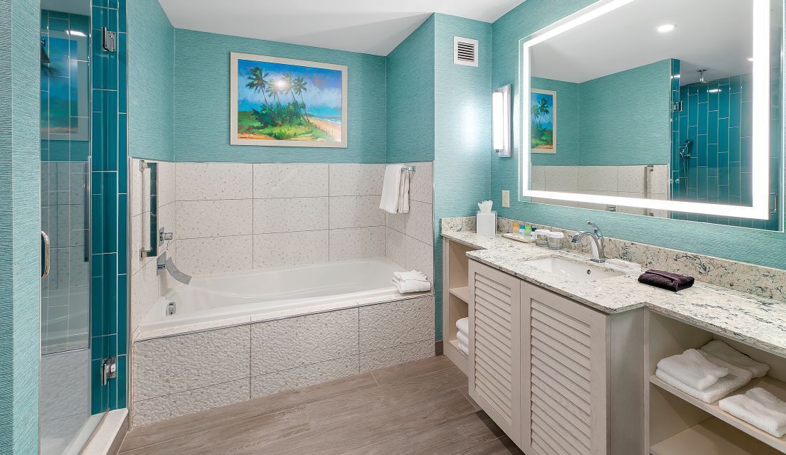 shower, rainfall showerhead, designer toiletries, hair dryer