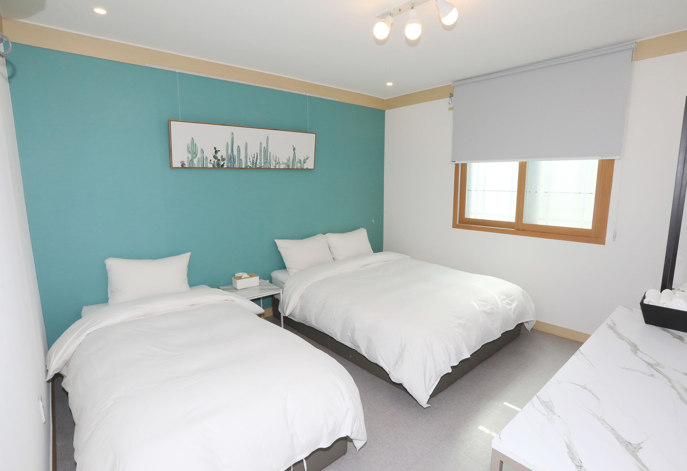 family twin room | desk, blackout curtains, free wifi, bed sheets