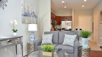 The Montclair Spacious Studio Steps 2 NYC | 1 bedroom, premium bedding, desk, iron/ironing board