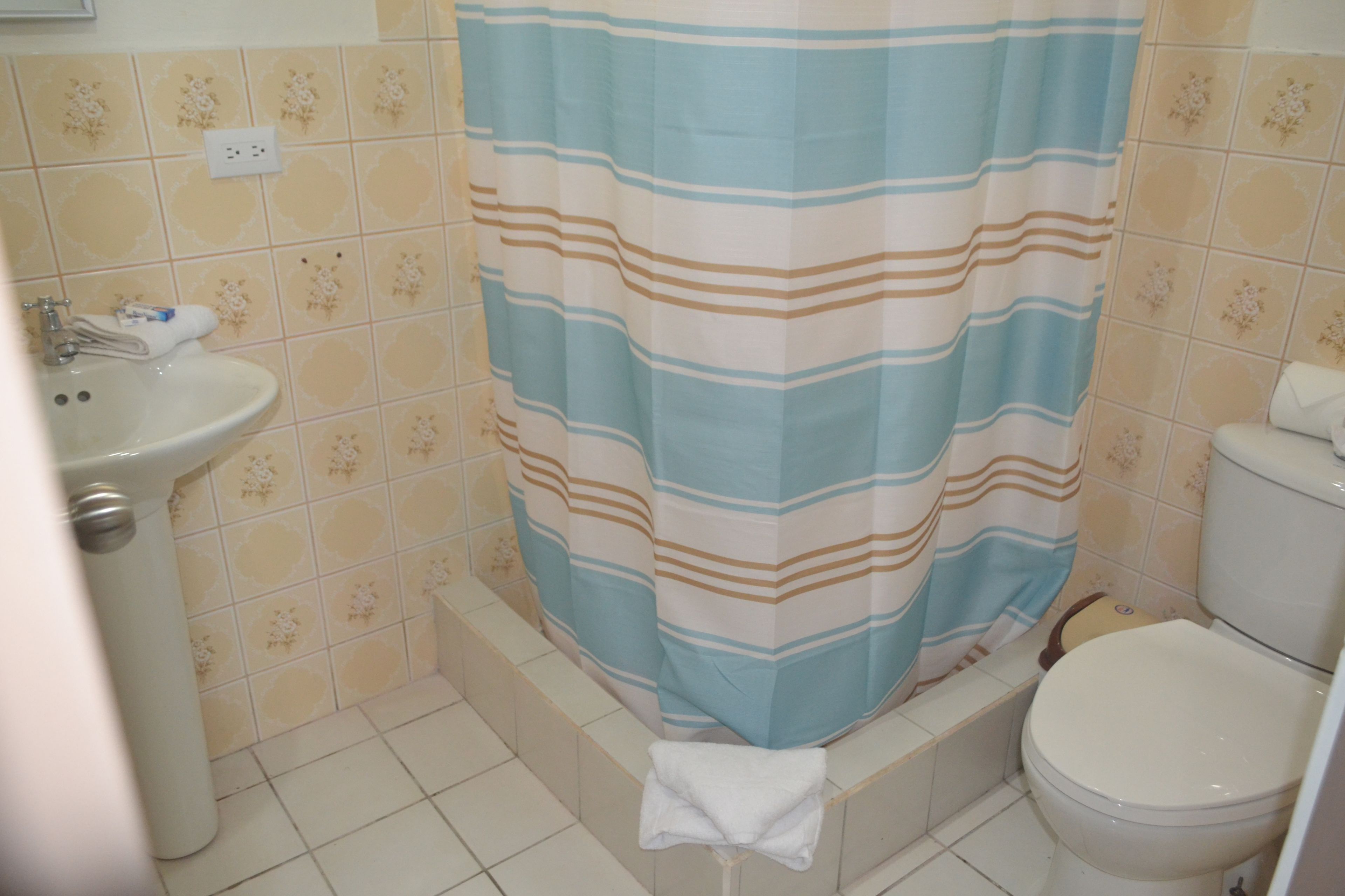 shower, free toiletries, towels