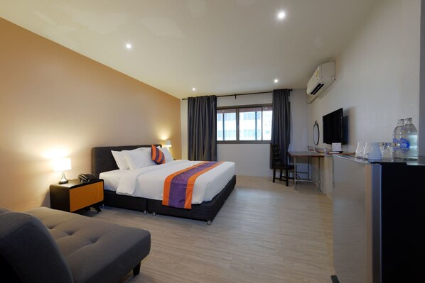 Ropa de cama de alta calidad y minibar