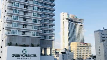 Vue sur la campagne depuis l’hébergement