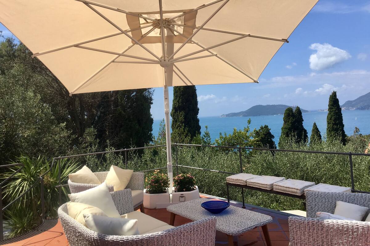 Quarto casal superluxo, 1 quarto, terraço, vista para o mar | Terraço/pátio