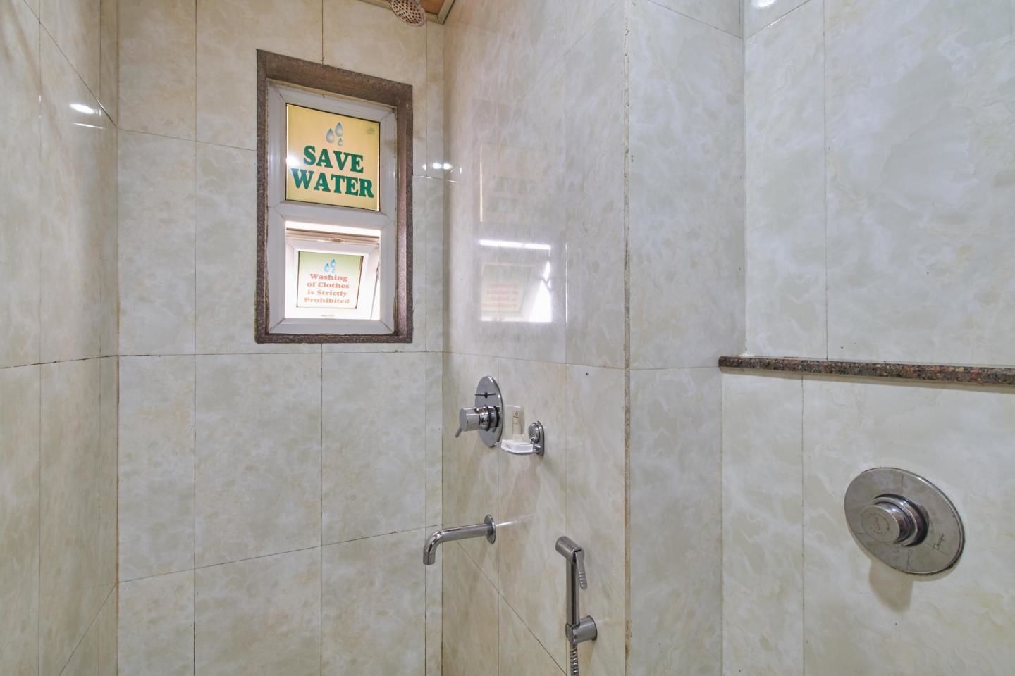 shower, free toiletries, slippers, towels