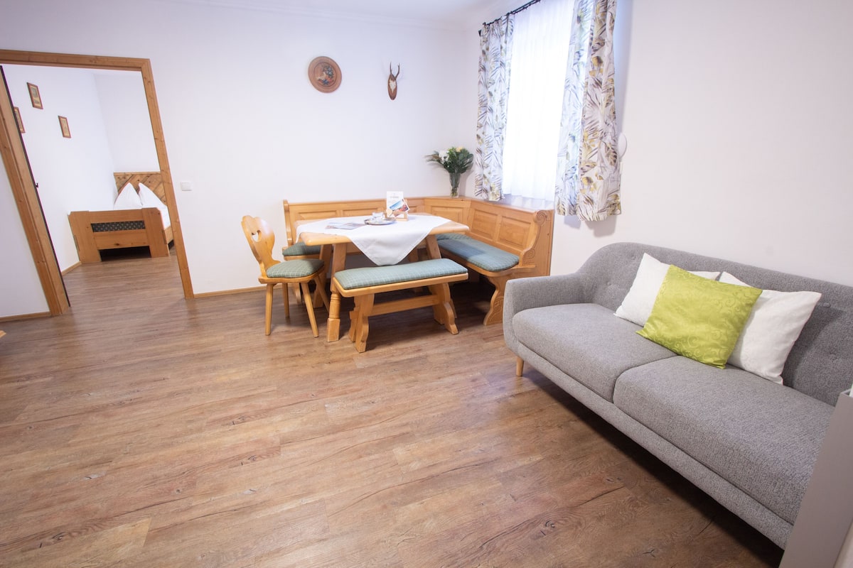 Departamento, cocina (Sommerfrische, incl. cleaning EUR 75) | Área de sala de estar | Televisión de pantalla plana, chimenea y piso con calefacción