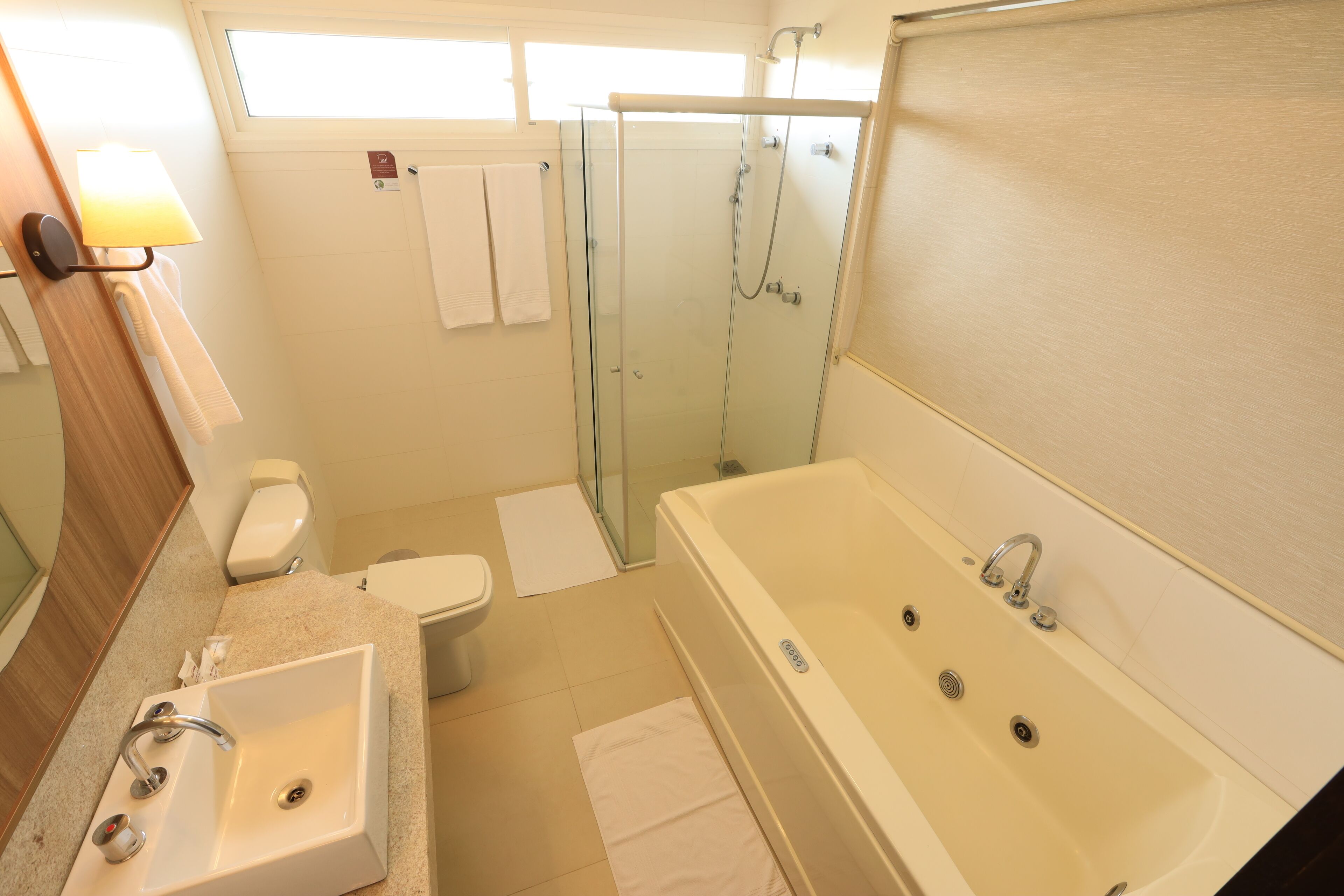 luxury room | bathroom | shower, free toiletries, hair dryer, towels