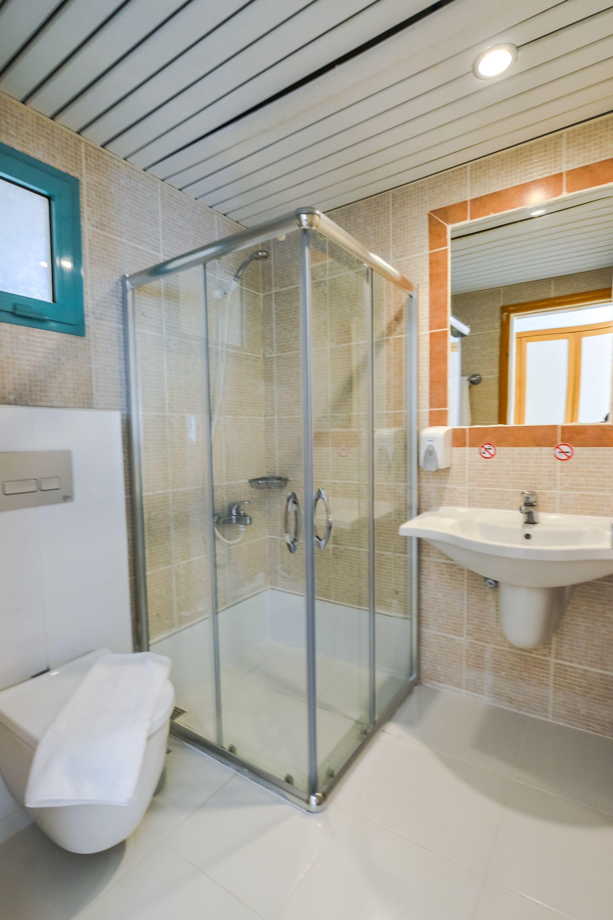 standard room, 1 double or 2 single beds, non smoking | bathroom | shower, hair dryer, slippers, towels