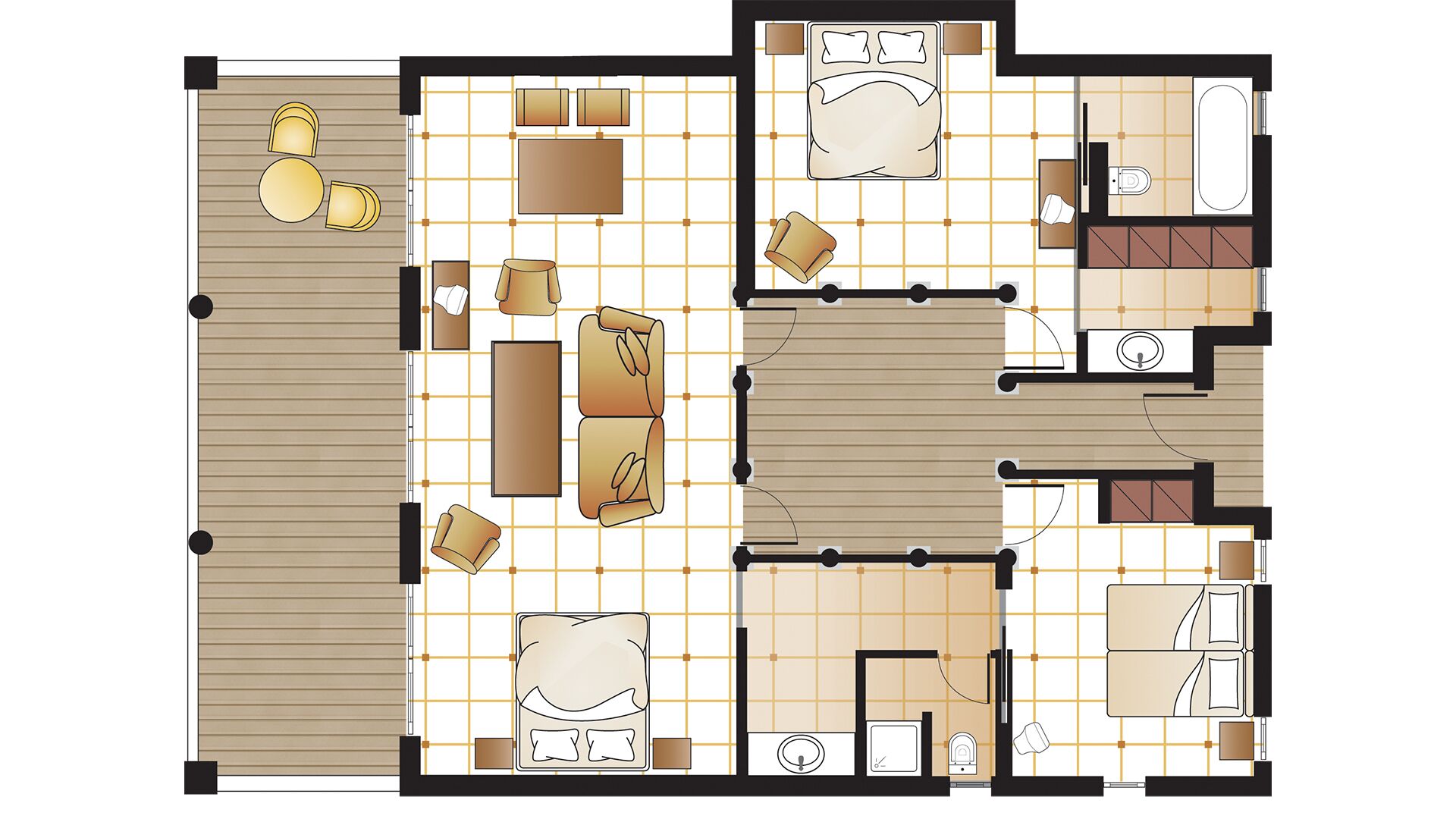 beach villa | 2 bedrooms, minibar, in-room safe, desk