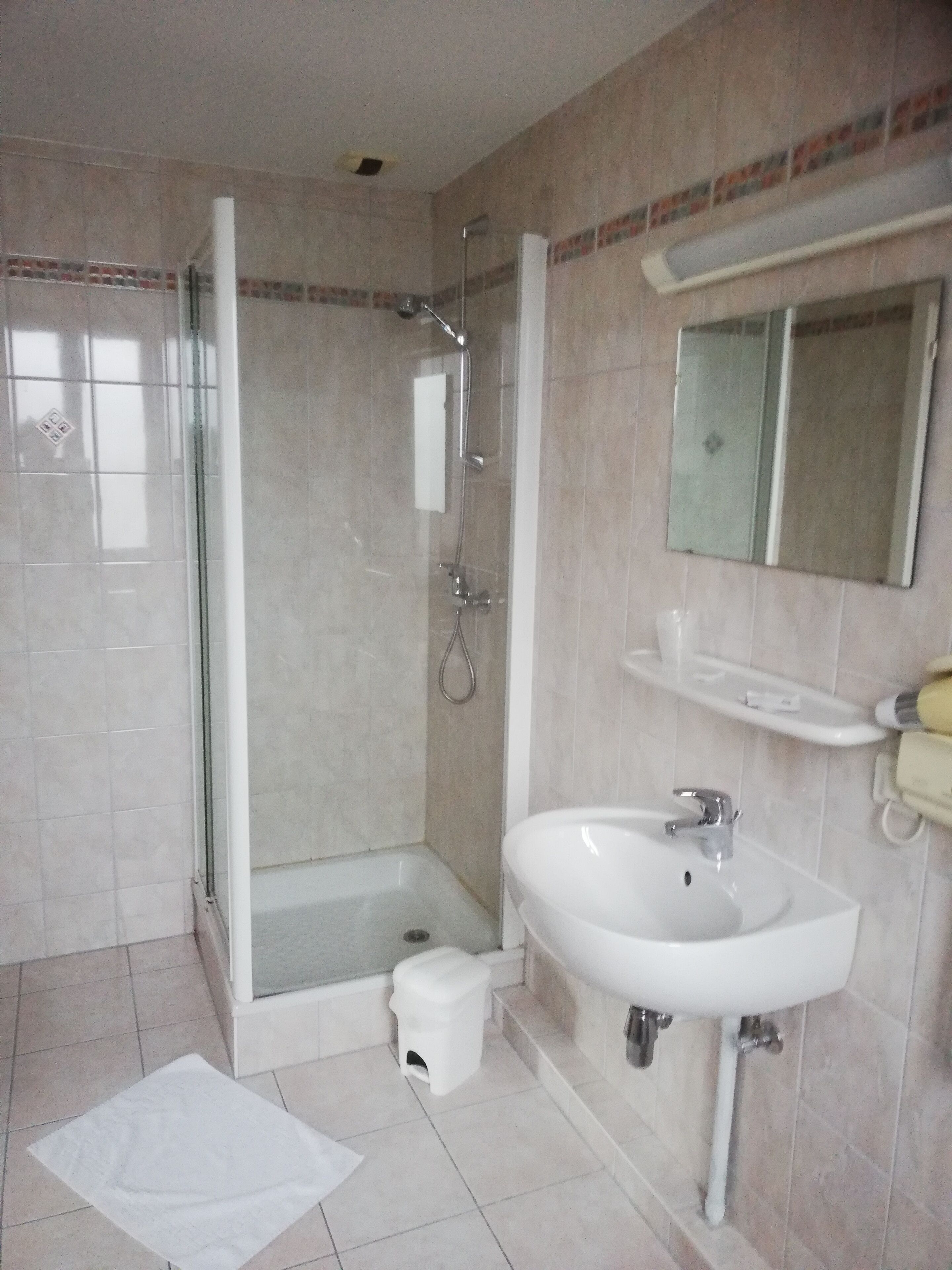 free toiletries, hair dryer, towels