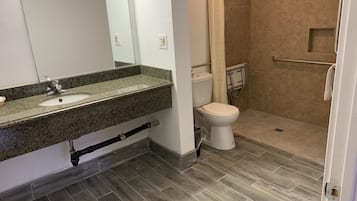 Basic Single Room, 1 Queen Bed, Accessible, Private Bathroom | Bathroom