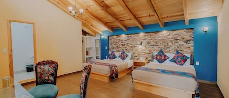 Double Room, 2 Queen Beds | Iron/ironing board, free WiFi, bed sheets