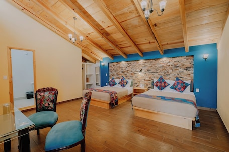 Double Room, 2 Queen Beds | Iron/ironing board, free WiFi, bed sheets