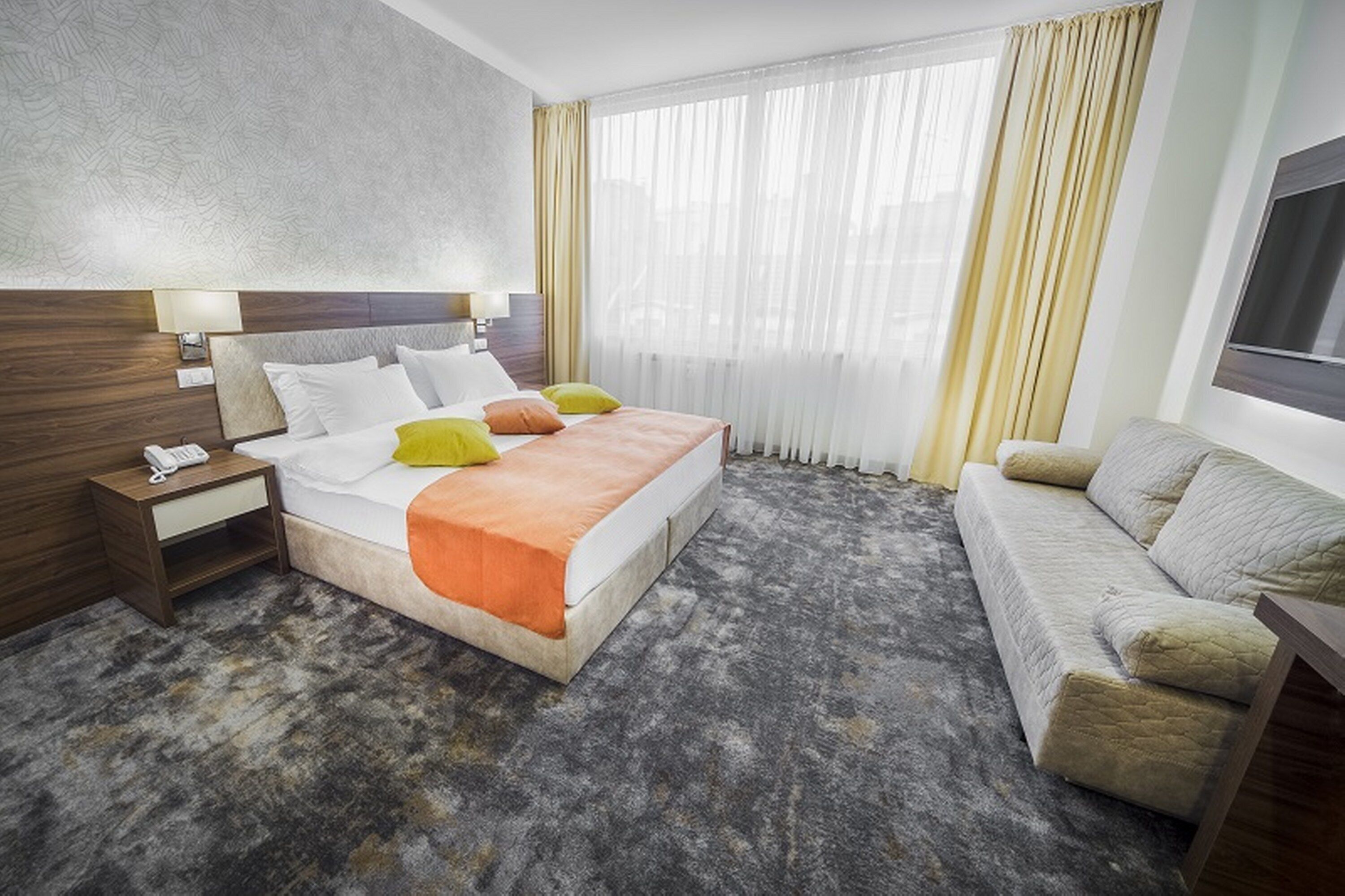 egyptian cotton sheets, premium bedding, pillow-top beds, minibar