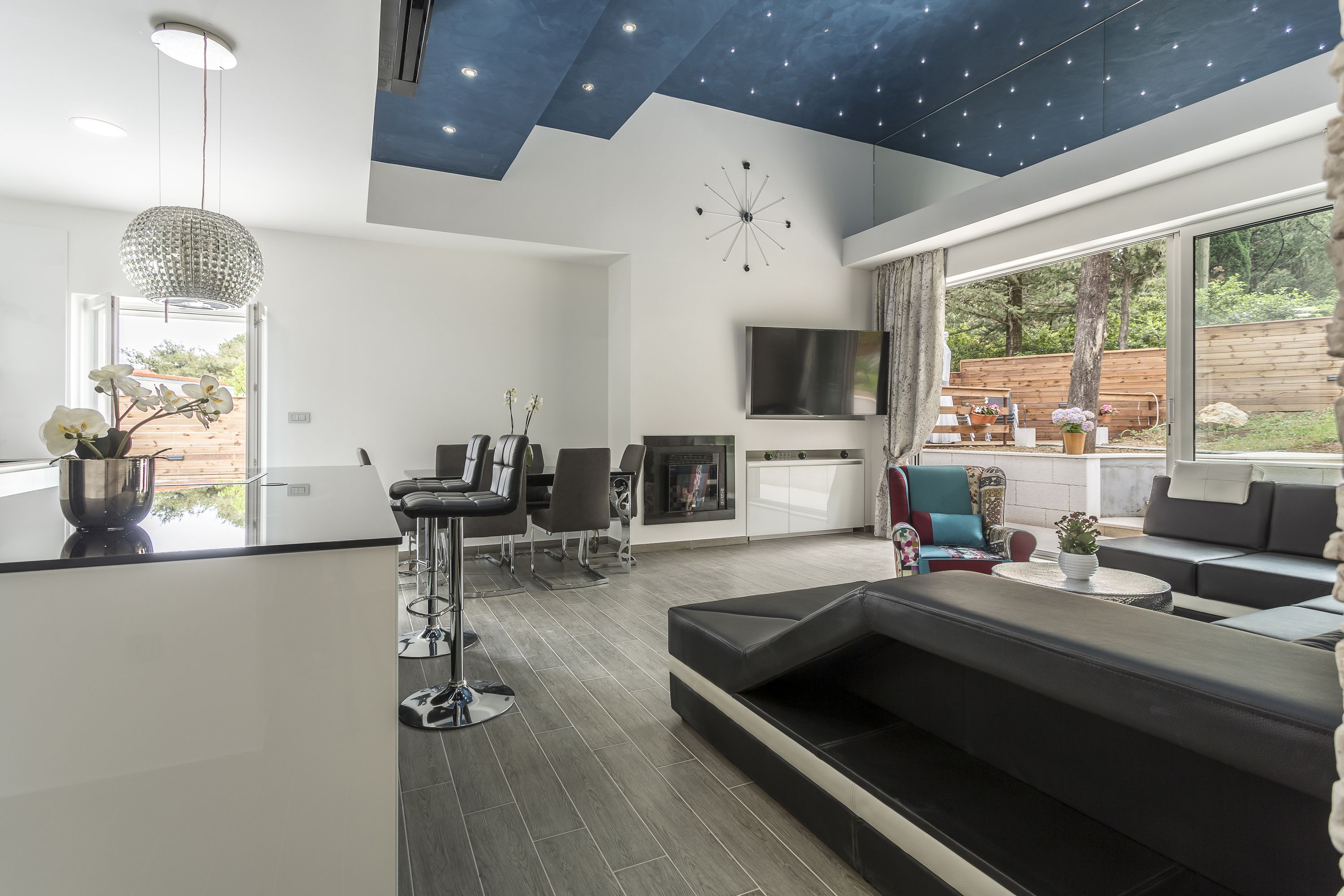 Exclusive Villa, Private Pool | Living area | 40-inch flat-screen TV with cable channels, Smart TV, video game console