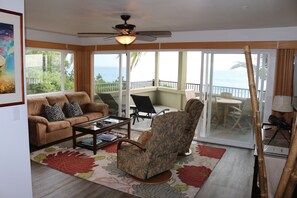 Smart TV, DVD player, books, stereo