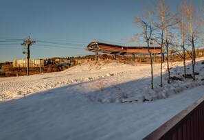 Ski down the slopes with breathtaking views from this gondola lift.