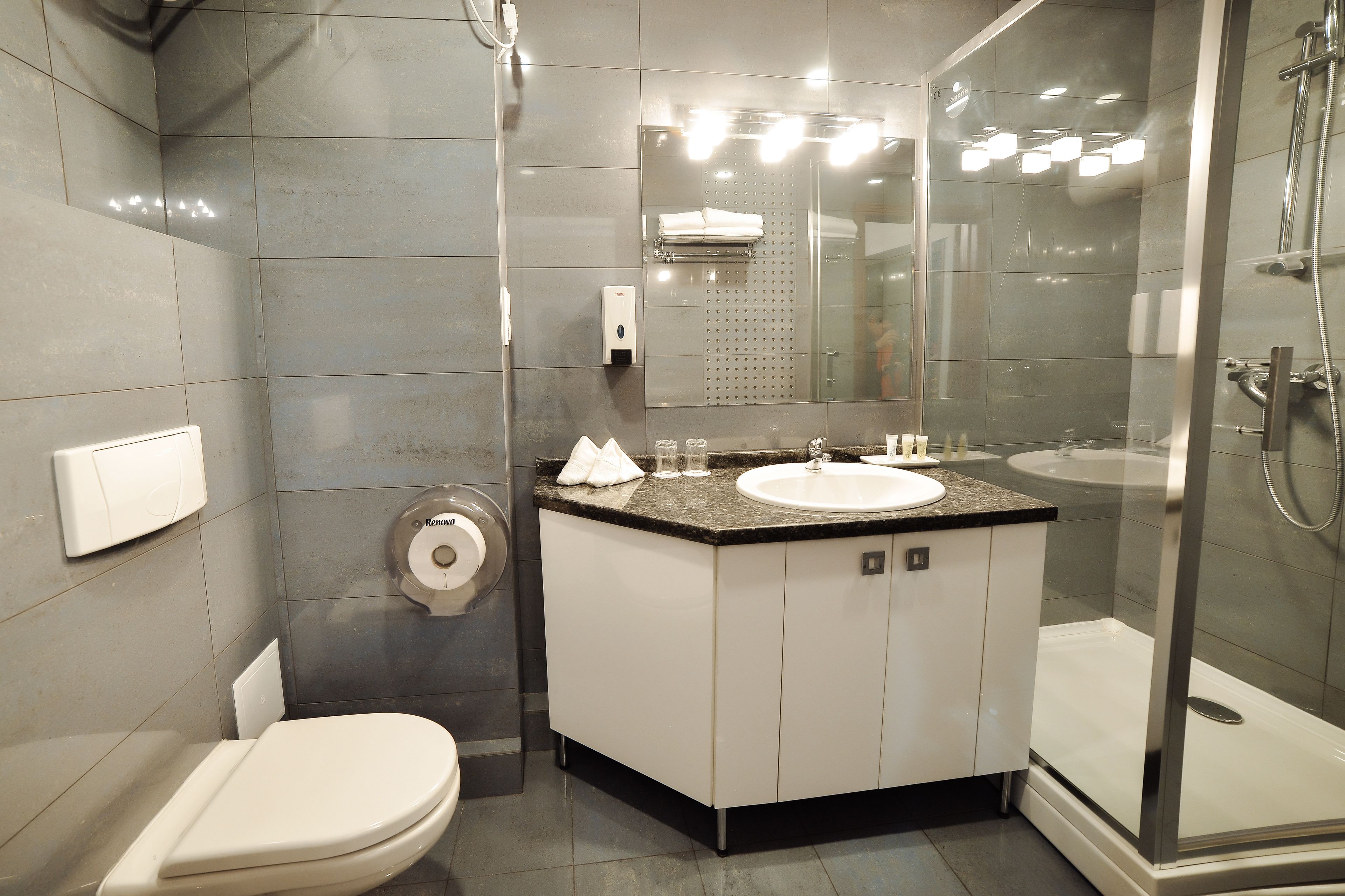 deluxe twin room, ground floor | bathroom | shower, free toiletries, hair dryer, slippers