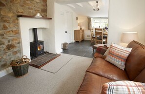 Sitting room with wood burning stove