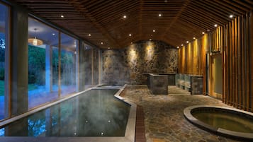 Sauna, steam room, hot springs/mineral springs, body treatments