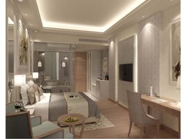 Ropa de cama de alta calidad y minibar 