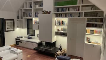 Fernseher, Kamin, DVD-Player