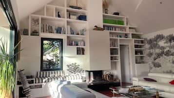 TV, fireplace, DVD player