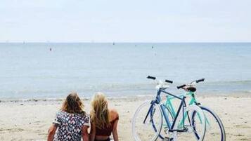 Ligstoelen aan het strand