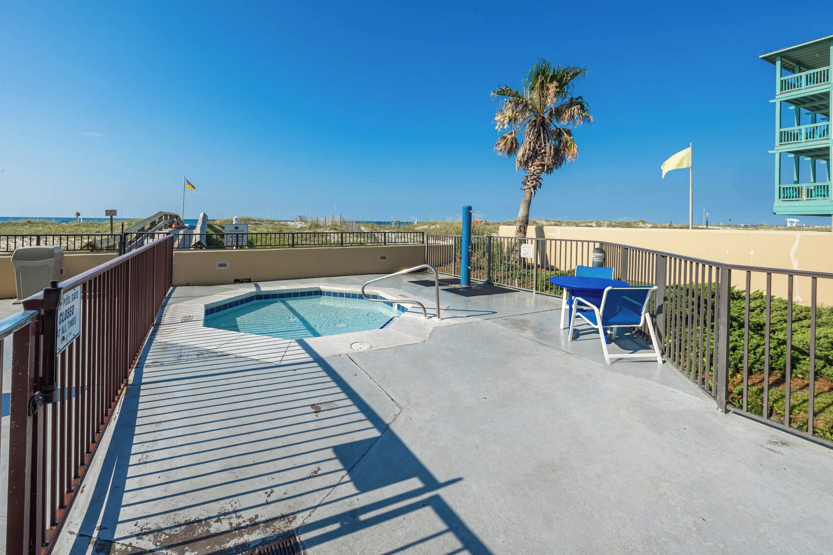 Take the kids to the kiddie pool with a beachfront view