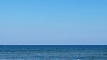 Plage, chaises longues, serviettes de plage