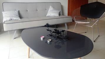 Villa, 3 Bedrooms (B) | Living area | Flat-screen TV, fireplace