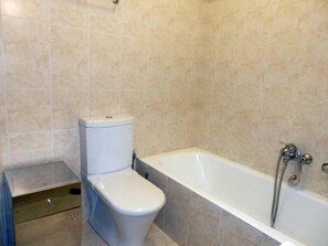 Shower, free toiletries, hair dryer, slippers