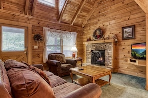 TV, fireplace, DVD player