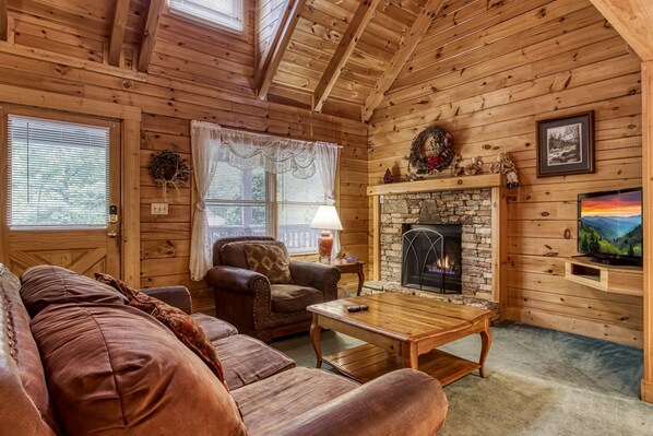 TV, fireplace, DVD player