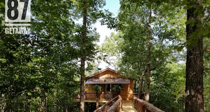 La escapada aislada de la casa en el árbol