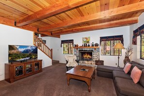 TV, fireplace, table football, stereo