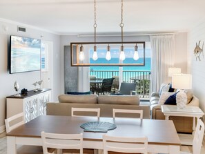 Flat-screen TV, DVD player