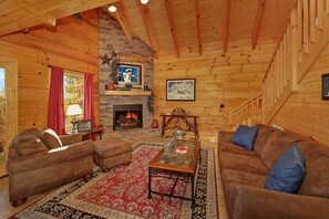 Smart TV, fireplace, DVD player
