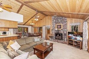 TV, fireplace, DVD player