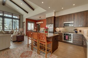 Fridge, microwave, oven, stovetop - Gondola Ski-in/Ski-out By Tahoe Getaways - Luxury 4 BR, Private Hot Tub, Access to Pool (Truckee)