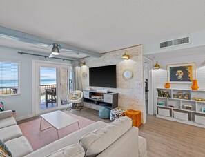 TV, DVD player, video library