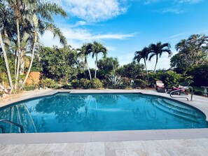 Outdoor pool, a heated pool