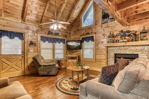TV, fireplace, DVD player