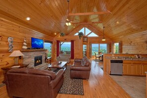 TV, fireplace, DVD player