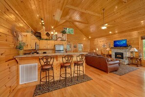 TV, fireplace, DVD player