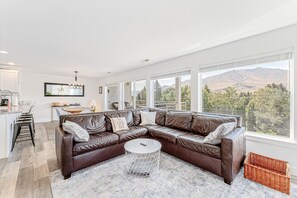 TV, fireplace, DVD player, stereo