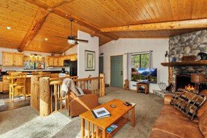 TV, fireplace, DVD player
